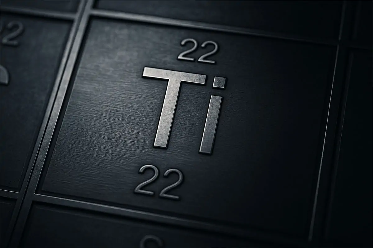 What is Titanium - Ti symbol close-up