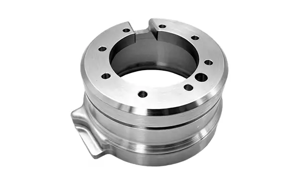 CNC turned flange component with precision holes and smooth finish