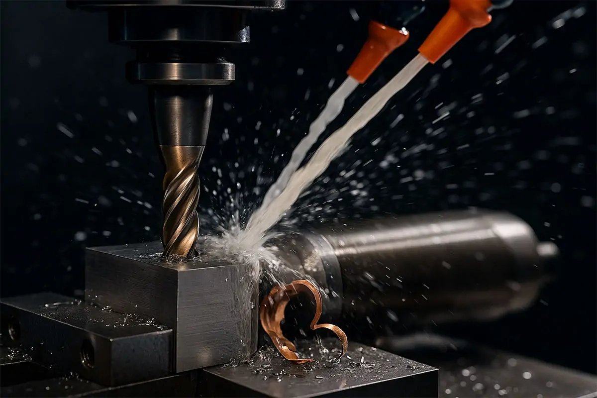 Titanium CNC milling with coolant