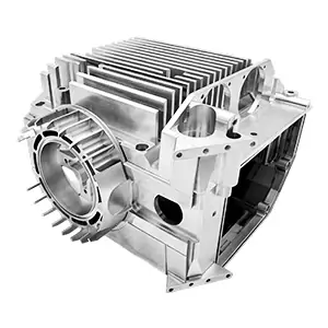 5-axis CNC machined aluminum heat sink housing with complex fins