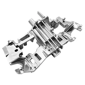 5-axis CNC machined structural frame with intricate rib features