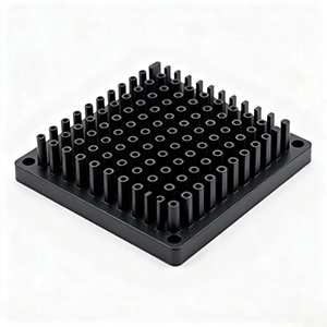 ABS CNC machined enclosure with milled slots and countersunk holes