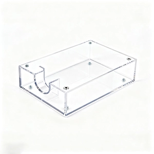 Acrylic CNC machined enclosure cover with milled slots
