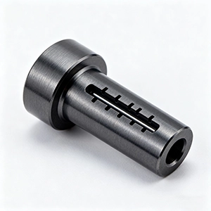 Alloy steel CNC machined shaft coupling with keyway and threaded holes