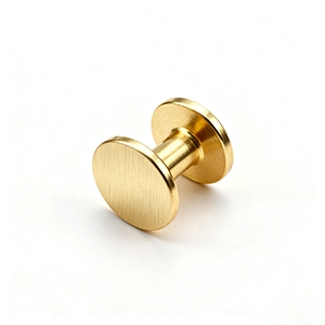 Brass CNC machined control knob with knurled edge