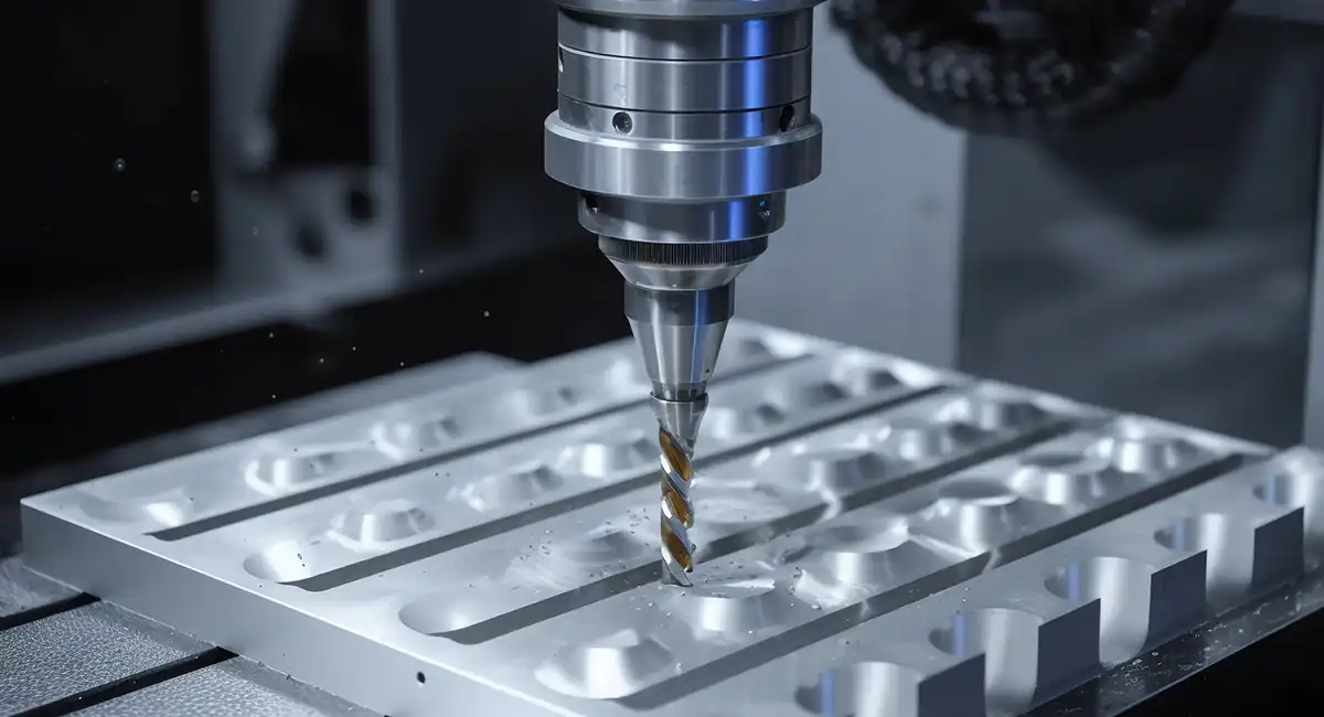 Precision CNC lathe machining a metal workpiece