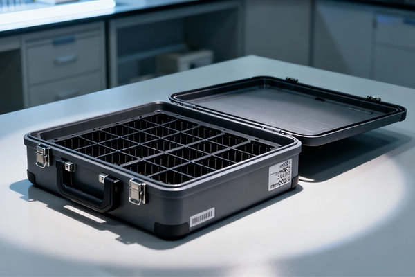 ESD-safe acetal fixtures and trays (3:2)