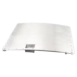 Large CNC machined cover panel with curved geometry and mounting flange