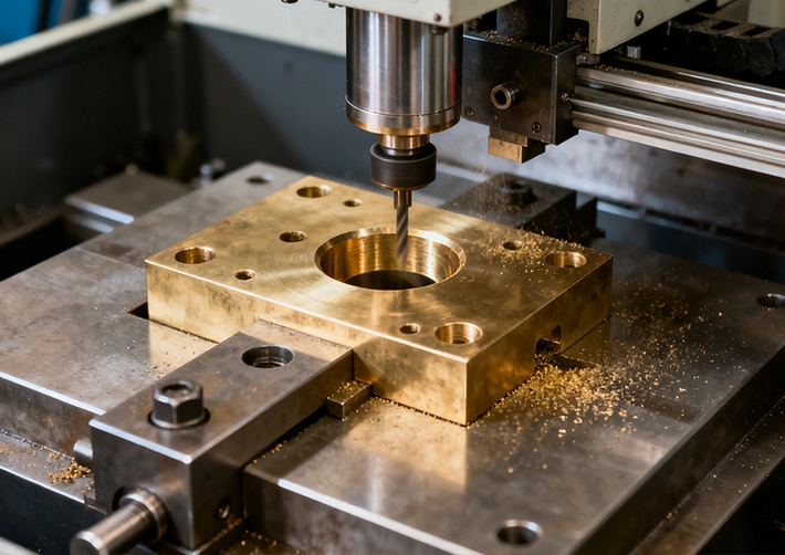 Bronze 3/4/5-axis CNC milling with polished flutes and high RPM