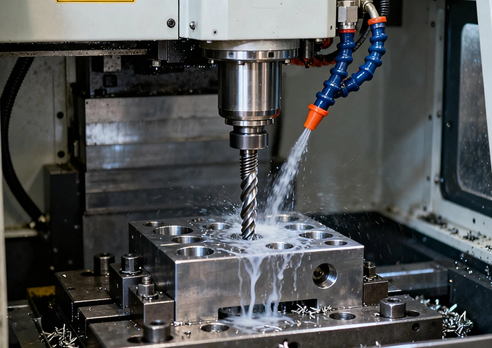 Carbon steel 3/4/5-axis CNC milling with through-tool coolant