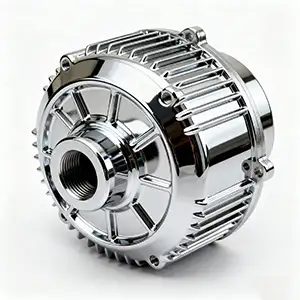 Chrome-plated CNC housing with smooth and polished surface for enhanced protection.