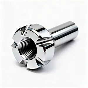 Chrome-plated CNC shaft with a glossy finish, ensuring durability and resistance.
