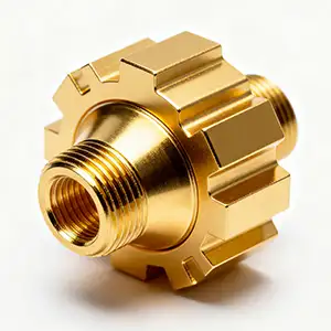 Gold-plated CNC coupling with durable and polished finish for better corrosion resistance.