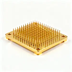 Gold-plated CNC heat sink with enhanced thermal conductivity and protection.