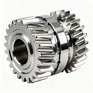 Nickel-plated CNC geared part with a polished surface for improved performance.