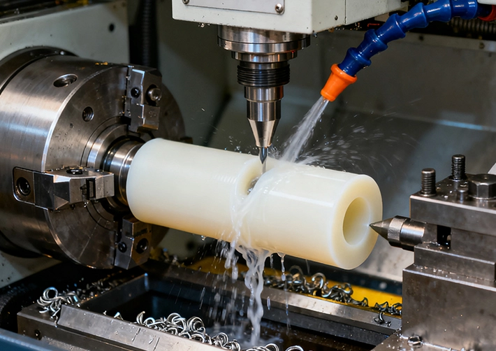 Nylon CNC turning and mill-turn for bushings, pulleys, rollers