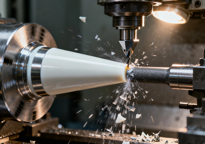 PE CNC turning and mill-turn for caps, spacers, and bushings