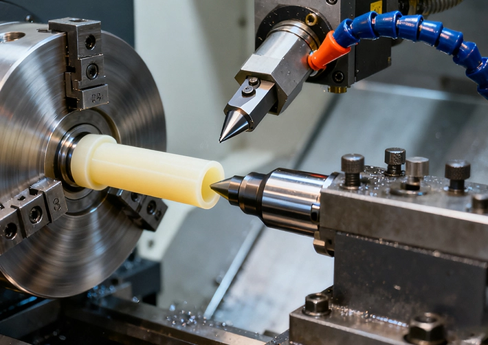 PEEK 3/4/5-axis CNC milling for precision housings and manifolds