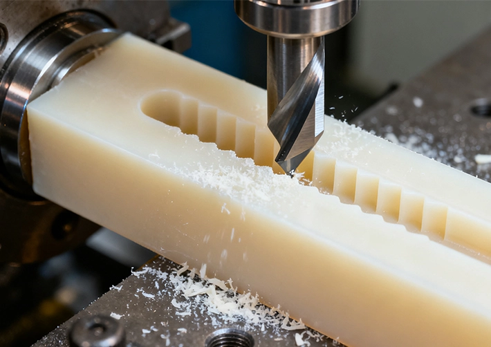 Acetal parts with crisp edges and uniform surface after CNC machining