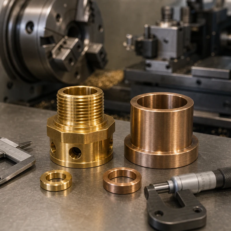 Brass vs Bronze CNC machining material scene - MTSPi CNC