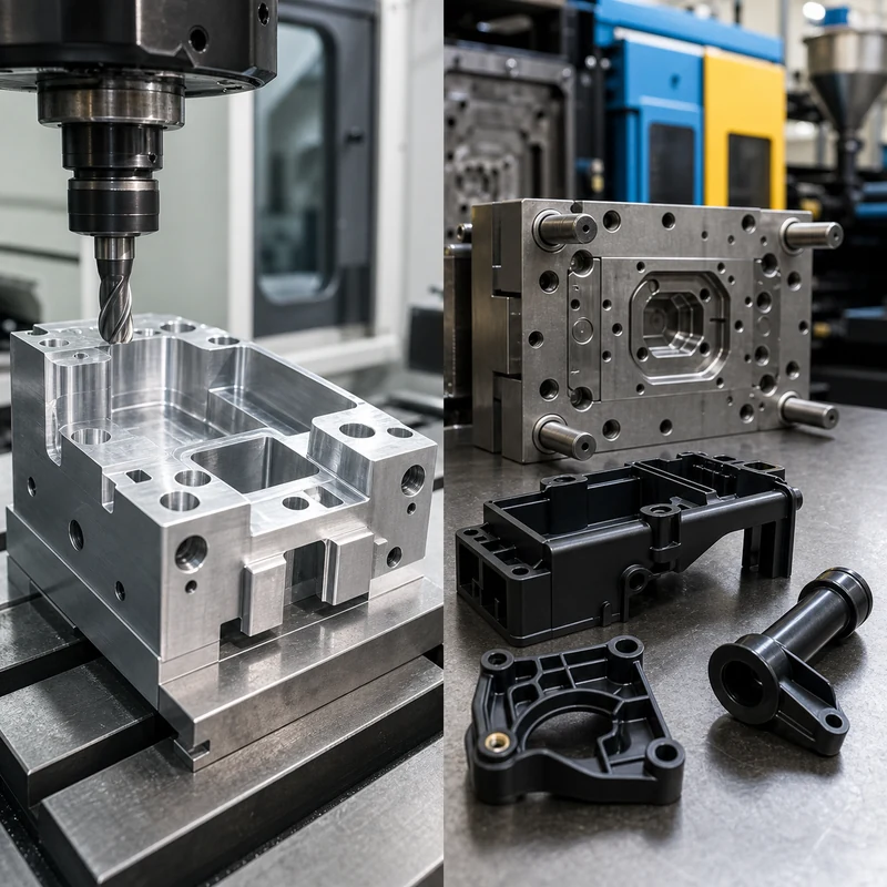 CNC machining versus injection molding manufacturing comparison