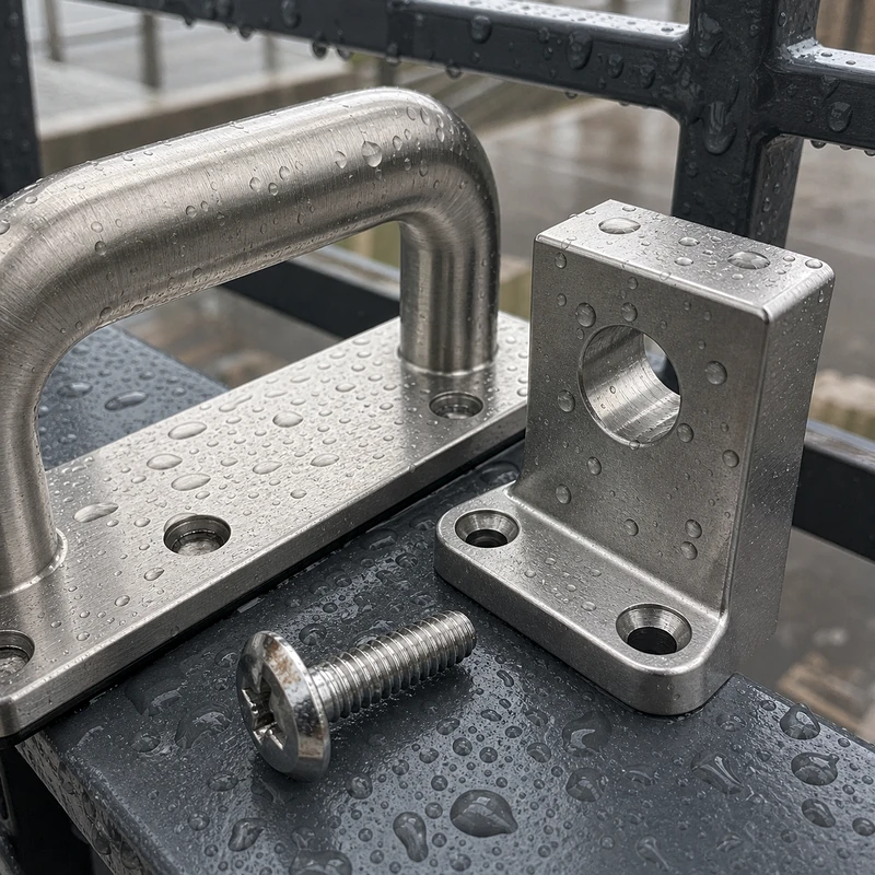Brushed nickel and satin nickel hardware exposed to moisture