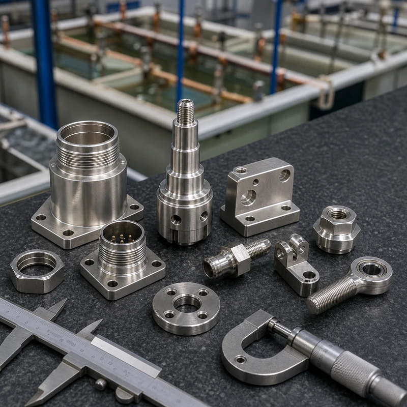 Nickel plated machined parts and CNC hardware