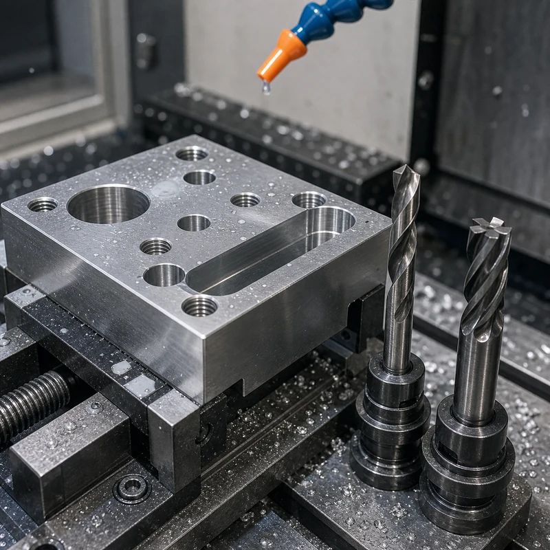 Drilling versus milling CNC machining scene